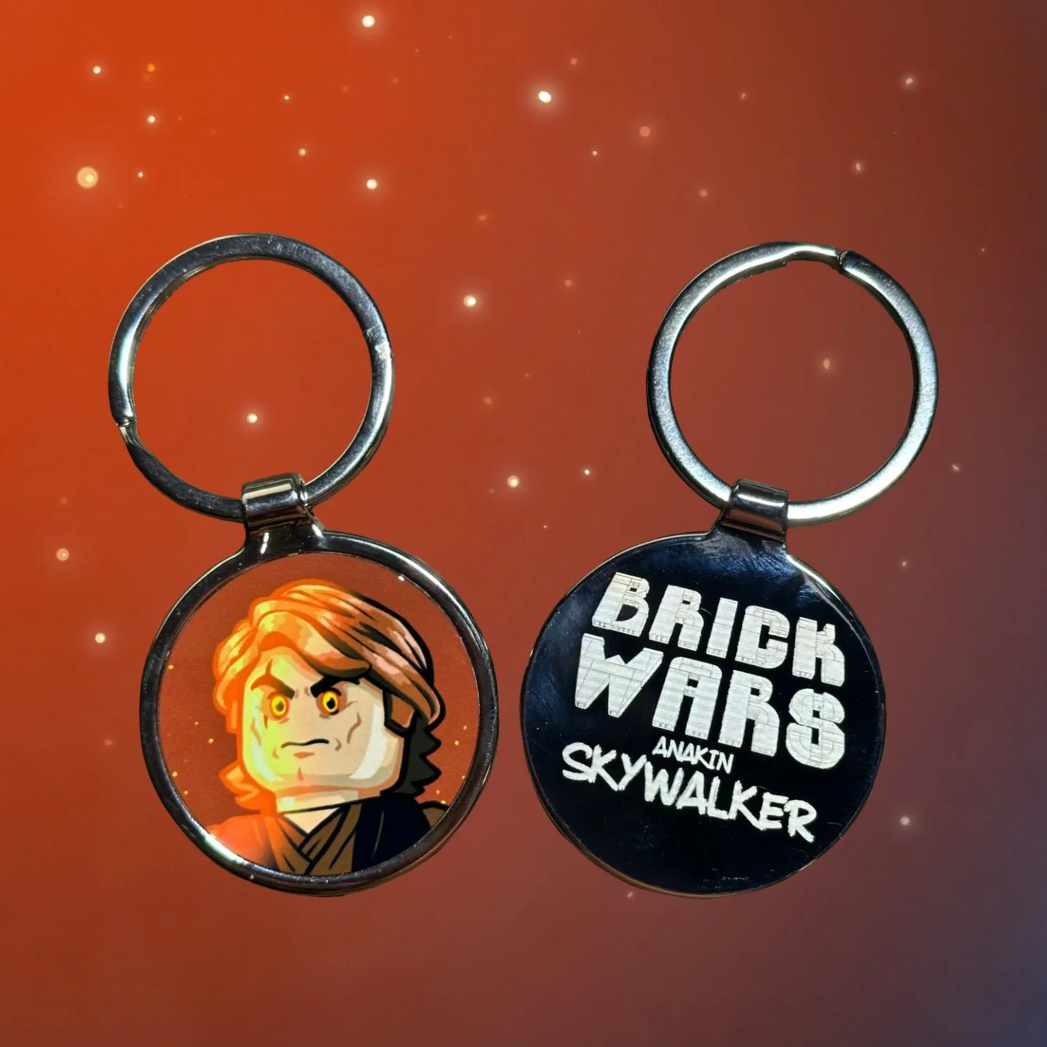 Anakin Skywalker Profile Brickwars Metal Keychain — Overland Swag